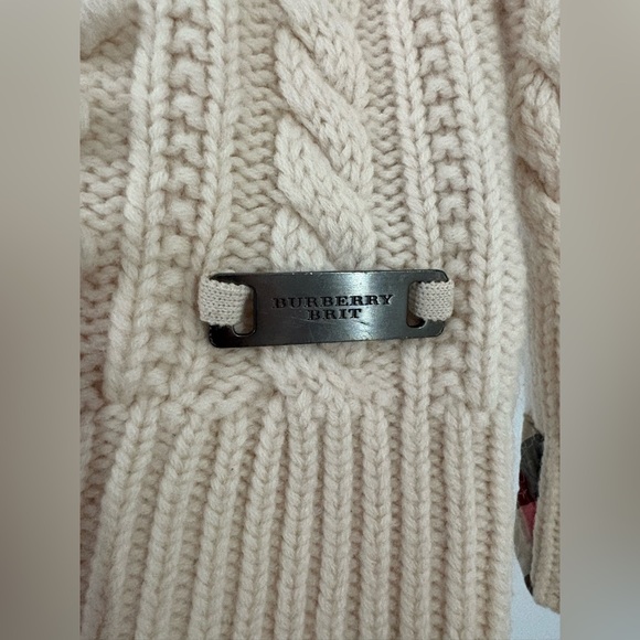 Burberry Cream Cable Knit Sweater - Picture 2 of 7